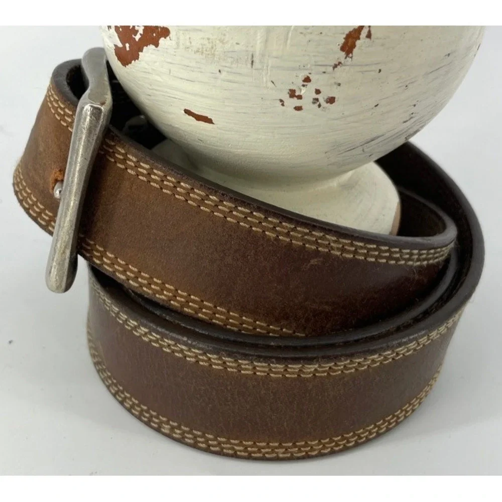Wrangler Brown Leather Belt Men 44‎ Western 1.5